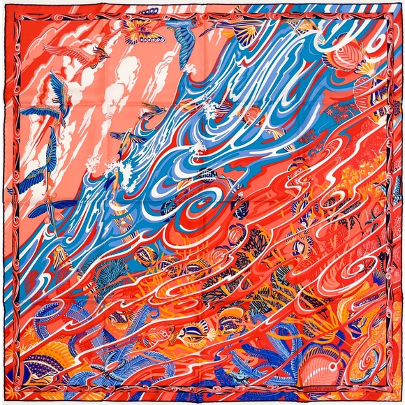 COLLECTIBLE NWT Hermes Scarf “De la Mer au Ciel” - Picture 1 of 11
